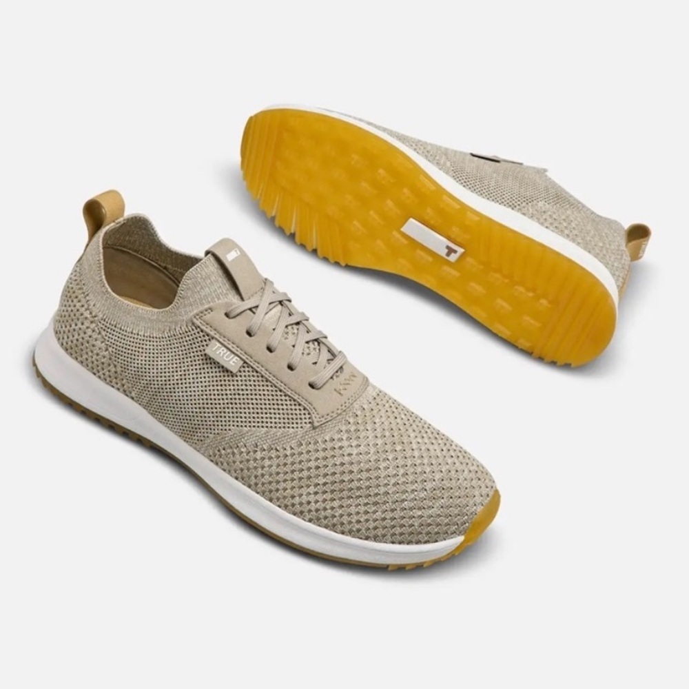 Women's Athletic Shoes in Tan and White